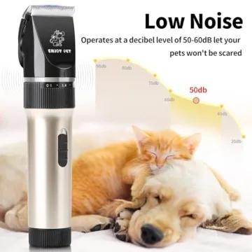 Low Noise Cordless Dog Grooming Clippers Rechargeable Pet Trimmer