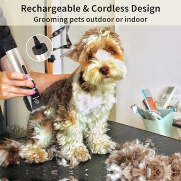 Low Noise Cordless Dog Grooming Clippers Rechargeable Pet Trimmer