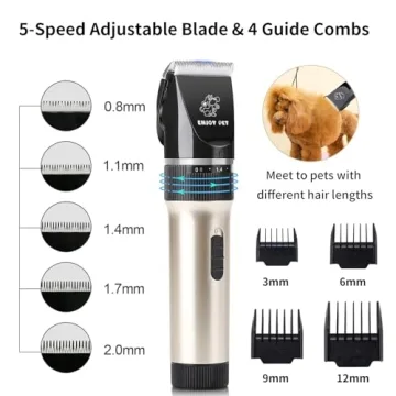 Low Noise Cordless Dog Grooming Clippers Rechargeable Pet Trimmer