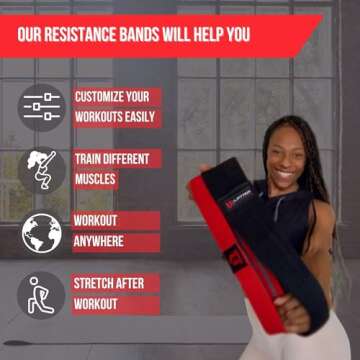 Lift Tech Fitness Fabric Resistance Bands for Working Out, Set of 3 - Loop Bands for Exercise and Fi...