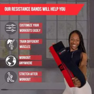 Lift Tech Fitness Fabric Resistance Bands for Working Out, Set of 3 - Loop Bands for Exercise and Fi...