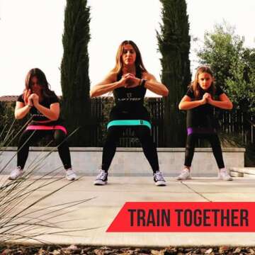 Lift Tech Fitness Fabric Resistance Bands for Working Out, Set of 3 - Loop Bands for Exercise and Fitness - Workout Bands for Women and Men - Fabric Resistance Band Set of 3 - Pink/Purple/Teal