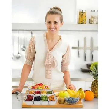 Divided Serving Tray for Organized Entertaining - HUAHANDA