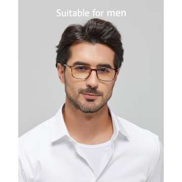 ANRRI Blue Light Blocking Glasses Anti Eyestrain UV Filter Computer Game Eyeglasses Lightweight Tortoise Frame