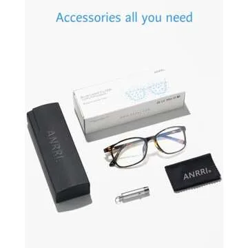 ANRRI Blue Light Blocking Glasses Anti Eyestrain UV Filter Computer Game Eyeglasses Lightweight Tortoise Frame
