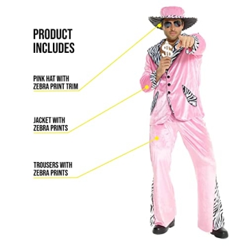Morph Pink Pimp Costume Perfect for 70s Parties and Halloween