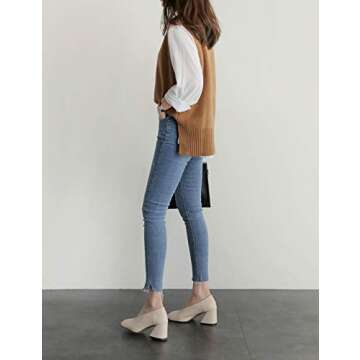 UANEO Women’s Stylish Knit Sweater Vest - Brown