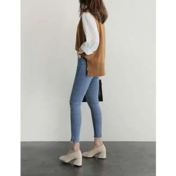 UANEO Women’s Stylish Knit Sweater Vest - Brown