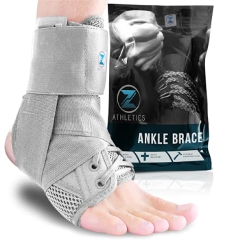 Z ATHLETICS Zenith Lace Up Ankle Brace - Adjustable Support for Sports & Recovery