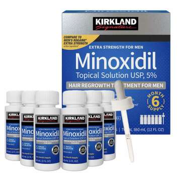 (6 Pack) Minoxidil Liquid Extra Strength Hair Regrowth Treatment for Men, 5% Topical Solution, 6 Months Supply - Dropper Applicator Included - Dermatologist Recommended by 4K Logistics