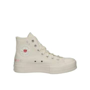 Converse Women's Chuck Taylor All Star Lift Sneakers, Egret/Fever Dream/Egret, Off White, Print, 6.5 Medium US