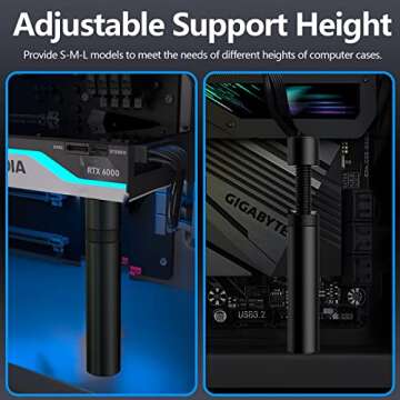 Oddtone Graphics Card GPU Support Bracket, Video Card Sag Holder Bracket, GPU Holder Anti Sag Stand, L