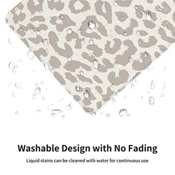 Seorsok Grey Leopard Mouse Mat Square Waterproof Non-Slip Rubber Base Mouse Pads for Office Laptop, 9.5"x7.8"x0.12" Inch