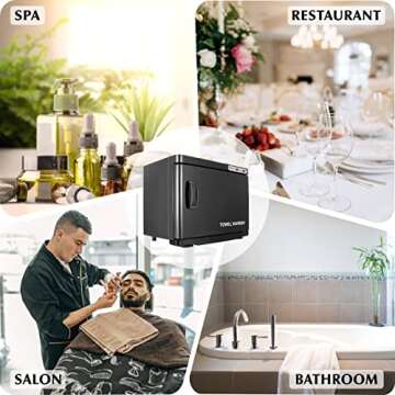 DEPFALL Hot Towel Warmer, Professional 23L Large Capacity Hot Towel Cabinet, 2-in-1 Spa Towel Warmers for Facials, Barber, Salon, Esthetician, Upgrade Fast Heating Aluminum Interior, Black