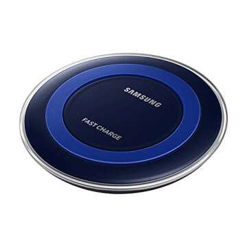 Samsung Galaxy Buds 2019, Bluetooth True Wireless Earbuds (Wireless Charging Case Included), Black - International Version, No Warranty (Buds + Fast Wireless Charging Pad Bundle, Black) (Renewed)