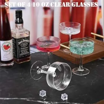 Classic Besloor 4pcs Coupe Champagne Glasses Set Gift Box
