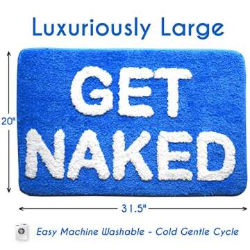 Get Naked Bath Mat Funny Bathroom Rug by Evovee