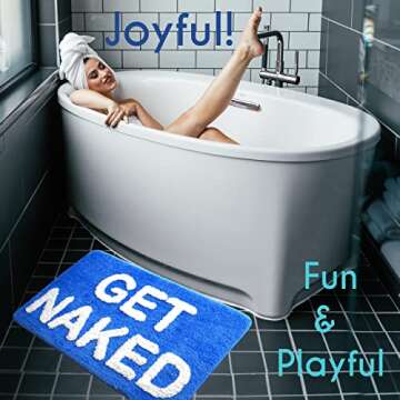 Get Naked Bath Mat Funny Bathroom Rug by Evovee