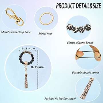 Alysha Silicone Beaded Bracelet Keychain - Stylish Accessory for Women