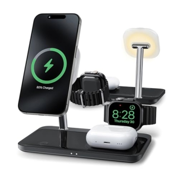 Wireless Charging Station for iPhone 16/15/14/13/12 Series, 4 in 1 Mag-Safe Charging Stand for Multi...