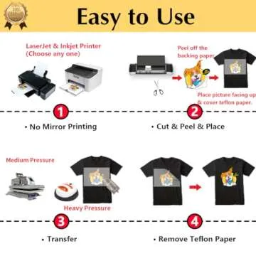 TransOurDream Iron on Heat Transfer Paper for Dark T Shirts (10 Sheets 8.5x11", Dark 3.0) Printable HTV Vinyl for Inkjet & Laserjet Printer, Transfers Paper for Dark Fabric