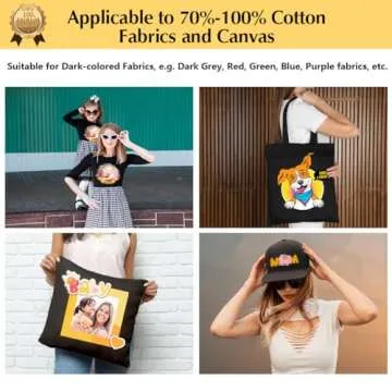 TransOurDream Iron on Heat Transfer Paper for Dark T Shirts (10 Sheets 8.5x11", Dark 3.0) Printable HTV Vinyl for Inkjet & Laserjet Printer, Transfers Paper for Dark Fabric