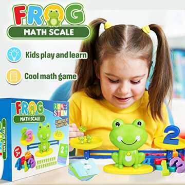 CozyBomB™ Homeschool Kindergarten Frog Scale Cards Balance Board Game - Preschool Math Learning St...