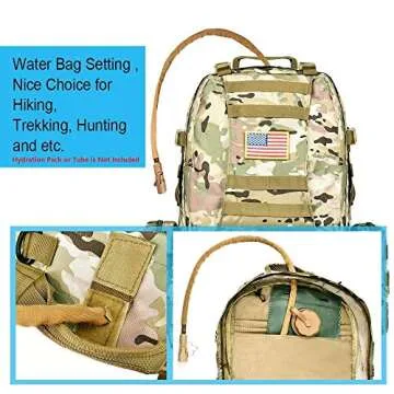 CVLIFE Tactical Backpack Military Army Rucksack 60L Large Assault Pack Detachable Molle Bag