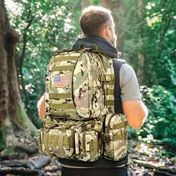 CVLIFE Tactical Backpack Military Army Rucksack 60L Large Assault Pack Detachable Molle Bag