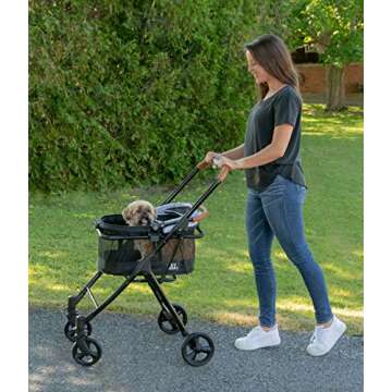 Pet Gear 3-in-1 Travel System, View 360 Stroller Converts to Carrier and Booster Seat with Easy Clic...