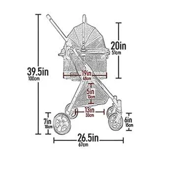 Pet Gear 3-in-1 Travel System, View 360 Stroller Converts to Carrier and Booster Seat with Easy Click N Go Technology, for Small Dogs & Cats, 4 Colors New Silver Pearl