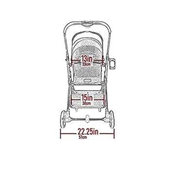 Pet Gear 3-in-1 Travel System, View 360 Stroller Converts to Carrier and Booster Seat with Easy Click N Go Technology, for Small Dogs & Cats, 4 Colors New Silver Pearl