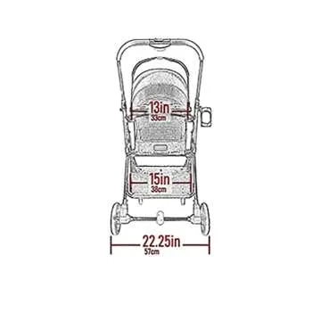 Pet Gear 3-in-1 Travel System, View 360 Stroller Converts to Carrier and Booster Seat with Easy Click N Go Technology, for Small Dogs & Cats, 4 Colors New Silver Pearl