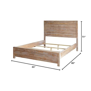 Rustic Platform Bed Frame with Timeless Style and Comfort