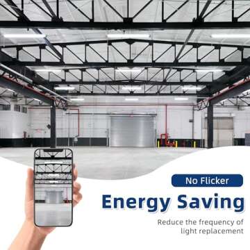 hykolity 4 Pack 4FT LED Shop Light, Linkable Utility Shop Lights, 42W, 5000K Daylight White Shop Light for Garages, Workshops,Hanging or FlushMount, Power Cord with Pull Chain Switch, ETL