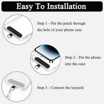 Lostars 2 Sets Leather Phone Wrist Strap, Detachable Cellphone Lanyard with Tether Tab, Elastic Hands-Free Wristlet Bracelet for Women (Black-1)