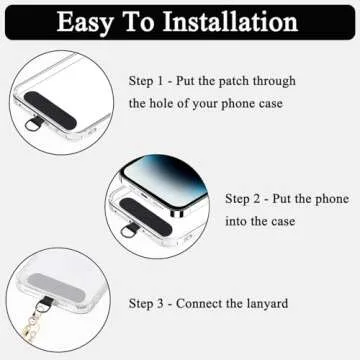 Lostars 2 Sets Leather Phone Wrist Strap, Detachable Cellphone Lanyard with Tether Tab, Elastic Hands-Free Wristlet Bracelet for Women (Black-1)