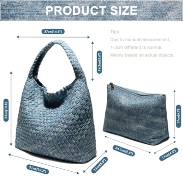 Elegant Woven Tote Bag with Clutch for Women