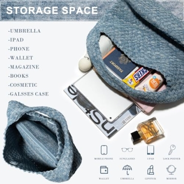 Elegant Woven Tote Bag with Clutch for Women