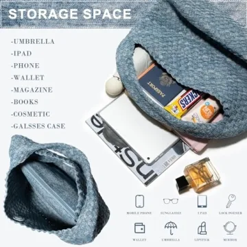 Elegant Woven Tote Bag with Clutch for Women