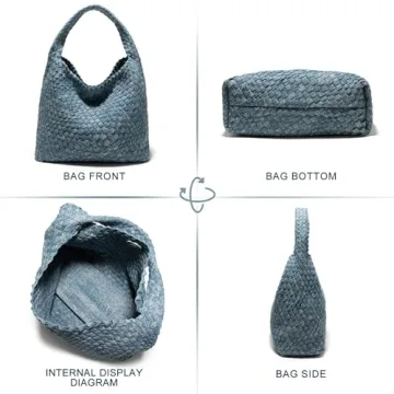 Elegant Woven Tote Bag with Clutch for Women