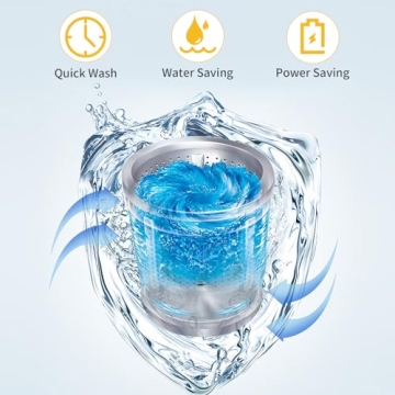 17.8Lbs Portable Washing Machine, 2.3 CU.FT. Automatic Washer with Drain Pump, Small Washer & Dryer Combo with 8 Water Levels/10 Programs for Apartments, College Dorms and RVS, White