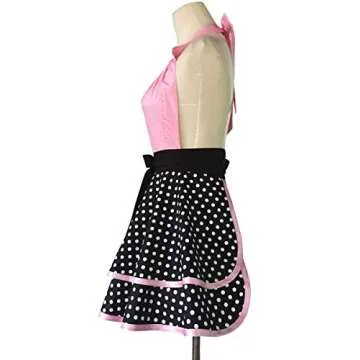 Hyzrz Cute Retro Apron - Vintage Maid Polka Dot Kitchen
