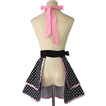 Hyzrz Cute Retro Apron - Vintage Maid Polka Dot Kitchen