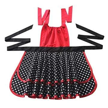 Hyzrz Cute Retro Apron - Vintage Maid Polka Dot Kitchen