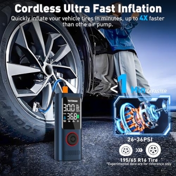 YATEMAO Tire Inflator - 25000mAh & 160PSI Air Compressor