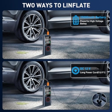 YATEMAO Tire Inflator - 25000mAh & 160PSI Air Compressor