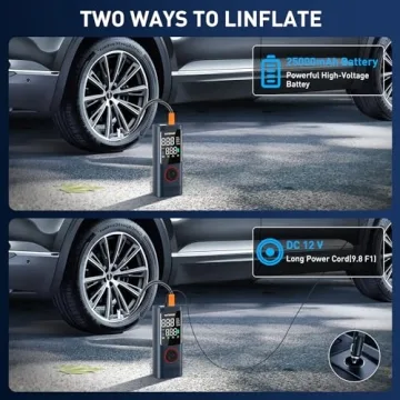 YATEMAO Tire Inflator - 25000mAh & 160PSI Air Compressor