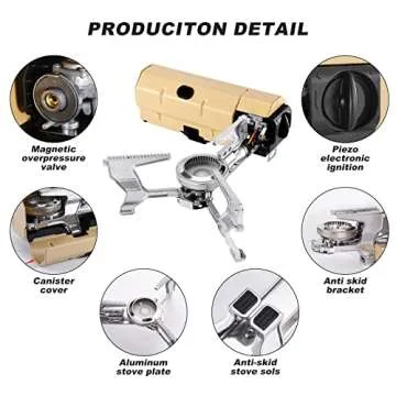 Odoland Portable Butane Stove for Camping and Outdoors