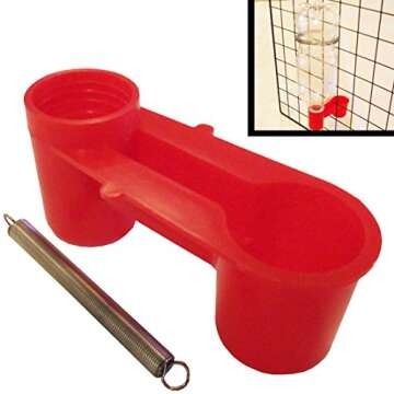 4 Pack of Red Soda Pop Water Bottle Bird Drinker Cup & Spring Quail Dove Chicken Pigeon